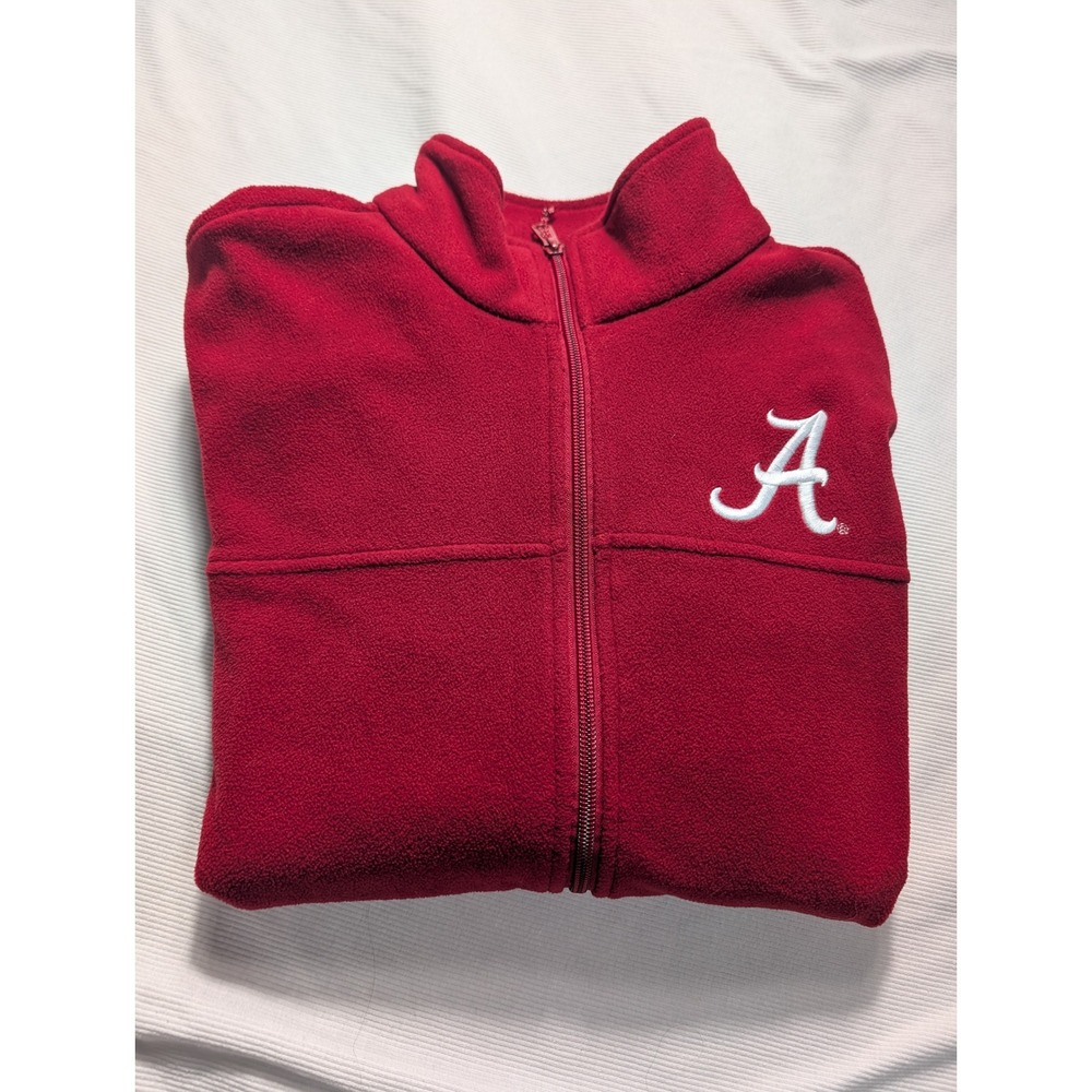 Columbia Alabama Crimson Tide Women Small Red Full Zip Fleece Jacket NCAA Logo